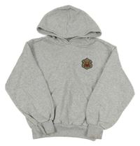 Svetlosivá melírovaná mikina s nášivkou a kapucňou H&M