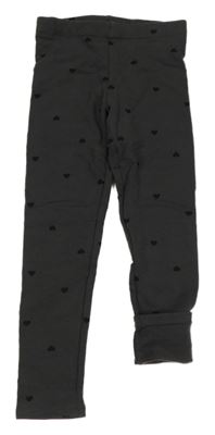 Sivé teplákové legíny so srdiečkami H&M