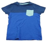 Tmavomodro-modré tričko s vreckom M&S