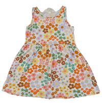 Biele bavlnené kvetované šaty H&M