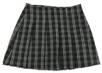 Čierno-biela kockovaná vlnená sukňa Zara