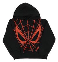 Čierno-červená mikina s pavoukem a kapucňou Marvel