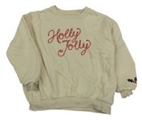 Béžová mikina s nápisom