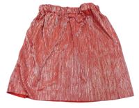 Červeno-strieborná rebrovaná sukňa