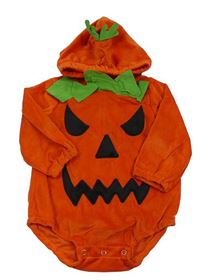 Kostým - Oranžové sametové body s kapucí - dýně
