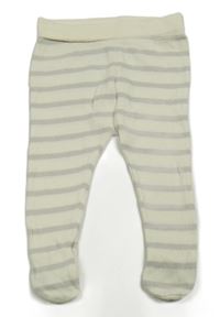 Smetanovo-šedé pruhované pletené polodupky Mango