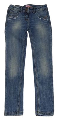 Modré skinny rifle s cvočky F&F