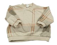 Béžová kockovaná mikina H&M