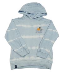Světlemodrá batikovaná mikina s potiskem a kapucí Mayoral