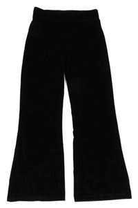 Černé sametové třpytivé flare kalhoty F&F