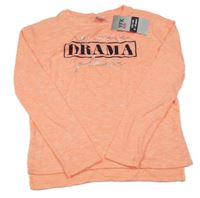 Nové - Neonově oranžové melírované úpletové mikinotriko s nápismi Y.F.K.