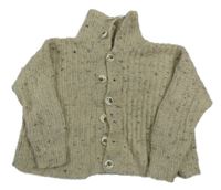 Béžový melírovaný prepínaci sveter