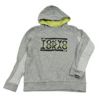 Sivá mikina s nápisom a kapucňou Pocopiano