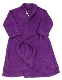 Purpurový chlpatý župan s výšivkou
