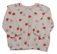 Svetloružová mikina s jahodami Primark