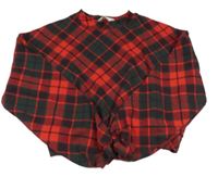 Červeno-čierna károvaná crop mikina H&M