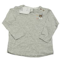 Nové - Šedé triko s medvídkem H&M
