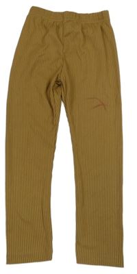 Hnedé rebrované legíny