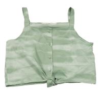 Zeleno-biely melírovaný crop top H&M