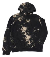 Černo-béžová batikovaná mikina s kapucí H&M