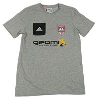 Šedé melírované fukční sportovní tričko Adidas