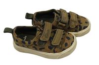 Béžovo-čierno-hnedé vzorované plátenné topánky Clarks vel. 20
