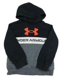 Černo-šedo-bílá funkční sportovní mikina s kapucí Under Armour