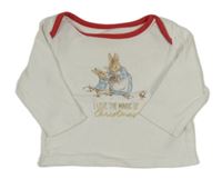 Bílo-červené triko Peter Rabbit