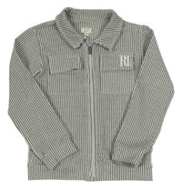 Sivo-biela pruhovaná tepláková bunda River Island