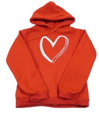 Červená mikina so srdiečkom a kapucňou