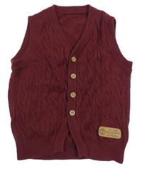 Vínová vzorovaná pletená prepínaci vesta Debenhams