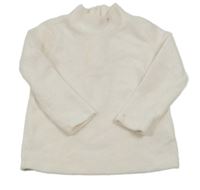 Biela zamatová rebrovaná mikina Manor