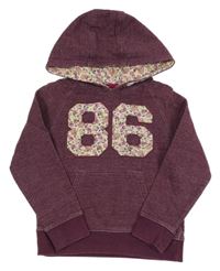 Fialová mikina s číslom a kapucňou F&F