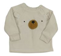 Smotanová fleecová mikina s medvedíkom Pep&Co