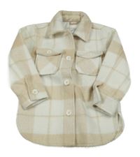 Béžovo-biela kockovaná košeľová bunda George