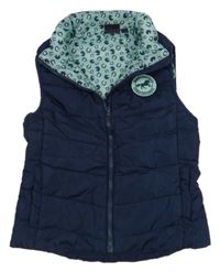 Tmavomodrá šušťáková prešívaná zateplená funkčná jezdecká vesta Crane