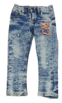 Svetlomodré plesňové rifle s nápisom Kiki&Koko