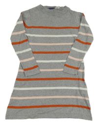 Sivé úpletové šaty s prúžkami Lupilu