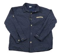 Tmavomodrá vzorovaná košeľa