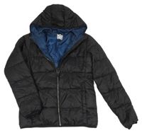 Čierna šušťáková prešívaná zimná bunda s kapucňou Pepperts