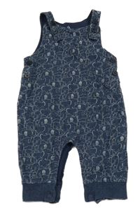 Tmavomodré laclové tepláky se slony Next