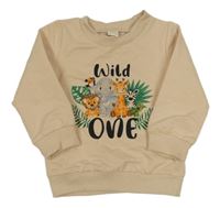 Béžová mikina so zvieratkami