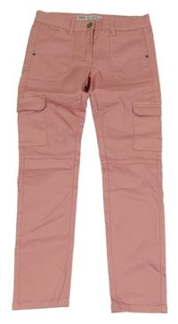 Svetloružové cargo nohavice s vreckami Pocopiano