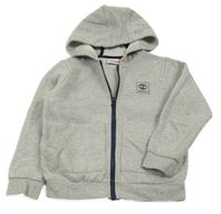 Sivá melírovaná prepínaci mikina s logom a kapucňou Timberland