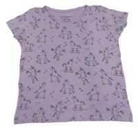 Lila tričko s jednorožcami Primark
