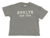 Sivé tričko s nápisom H&M