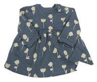 Nové - Šedé teplákové šaty s kytičkami George 