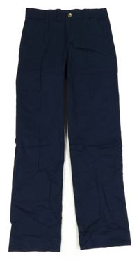 Tmavomodré plátěné chino kalhoty zn.H&m