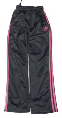Šedo-růžové sportovní kalhoty s logem Adidas