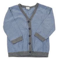 Modro-biely pruhovaný prepínaci sveter so šedými lemy H&M